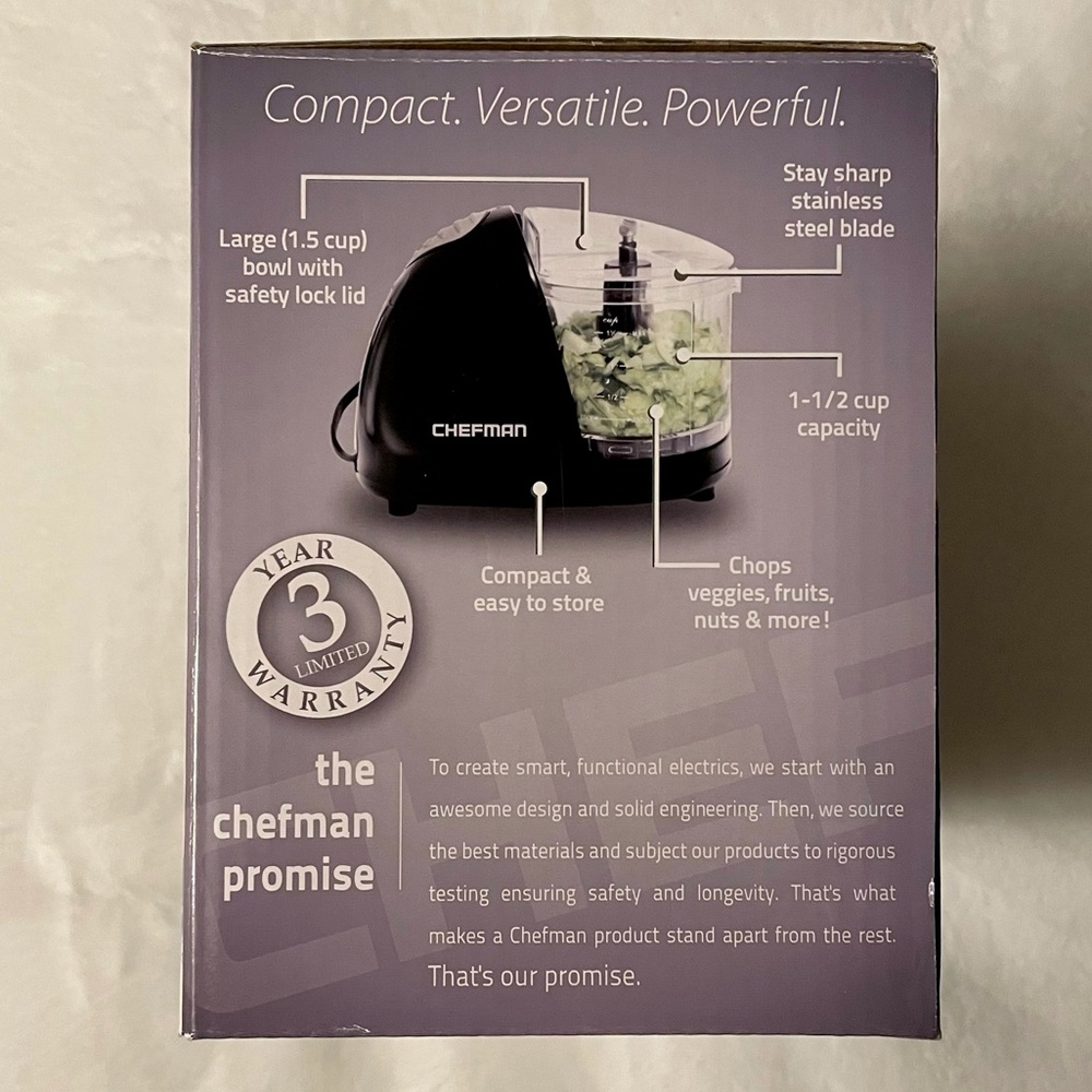 [Chefman] RJ12-V2 Black Food Chopper - Picture 4 of 4